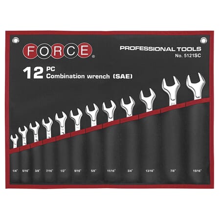 FORCE KOMBINØKKELSETT 12 DELER I TOMMER