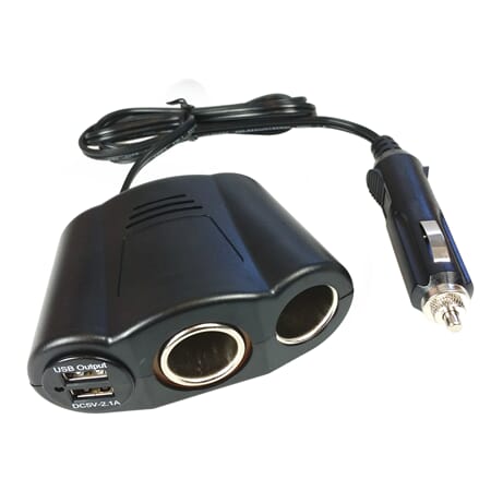 STRØMUTTAK 2+2 USB MED LEDNING