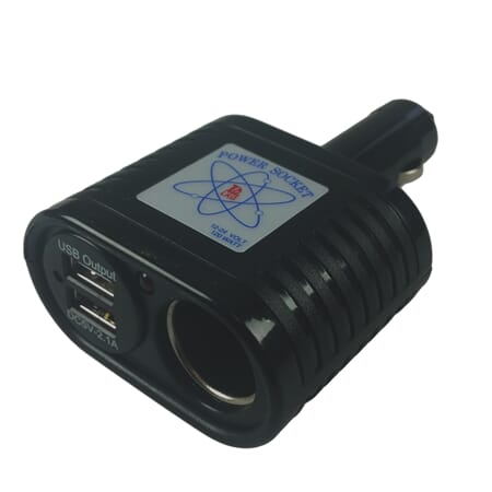 STRØMUTTAK 1+2, STD 10A+2 USB 2,1A
