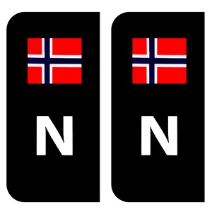 N-MERKE M/FLAGG SORT TIL BIL PR PAR